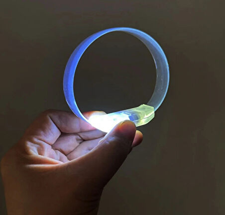 Leyloş 3 Modlu Pilli Led Işıklı Esnek Parti Bilekliği Beyaz