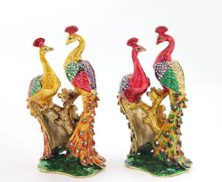 Leyloş Swarovski Taşlı Tavuskuşu Figürü