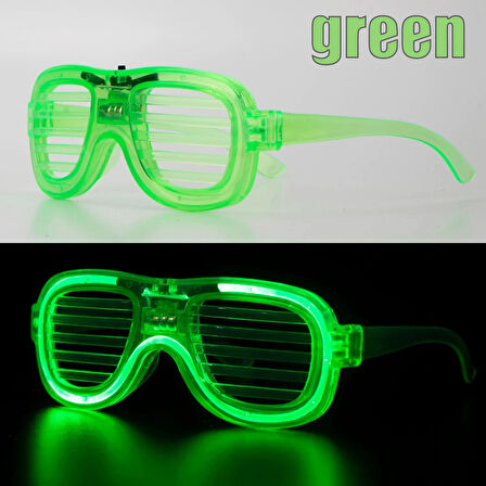 Leyloş Yeşil Led Işıklı Parti Gözlüğü – Neon 3 Modlu