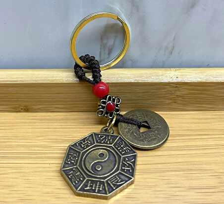 Leyloş Metal Yin Yang Anahtarlık