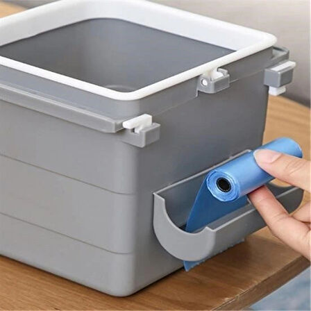 Buffer® Mini Masa Çöp Kovası Plastik Tezgah Altı Geri Çekilebilir Yapışkanlı Görünmez Bölme Pratik