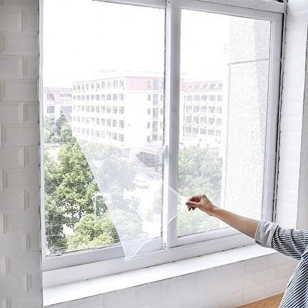 Buffer® Tüm Cam Pencere Kapılara Uyumlu Çift Kanat Pencere Sinekliği