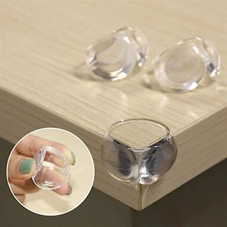 Buffer® Bebek Çocuk Yumuşak Ve Esnek Dairesel Şeffaf Yapışkanlı Güvenlik Köşe Koruyucu (4 Adet)