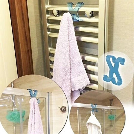 Buffer® Hang İt Pratik Kolay Taşımabilir Havlupan 2 Kancalı Banyo Askısı