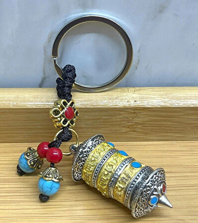 Leyloş Metal Tibet Şans Çarkı Anahtarlık