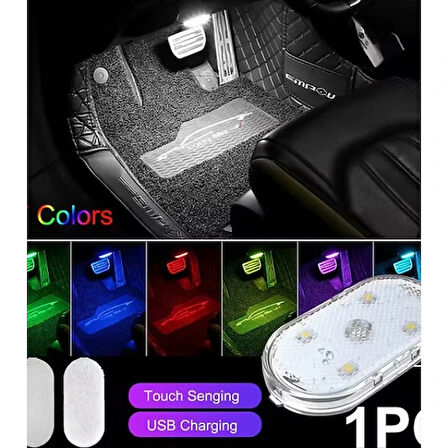 Leyloş 7 Renk Modlu Dokunmatik Sensörlü Mini Led Lamba