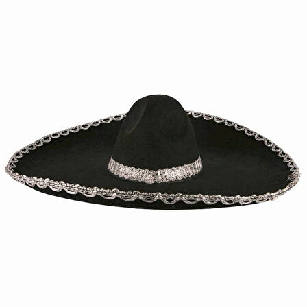 Leyloş Sombrero Meksika Şapkası Gümüş Şeritli Yetişkin Boy