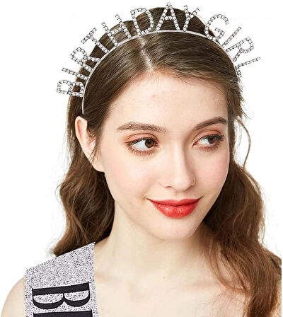 Leyloş Gümüş Kristal Taşlı Birthday Girl Tacı