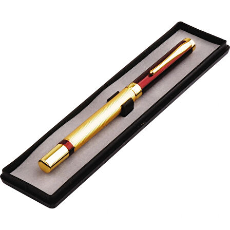 Leyloş Kutulu Kırmızı Gold Tasarım Roller Kalem