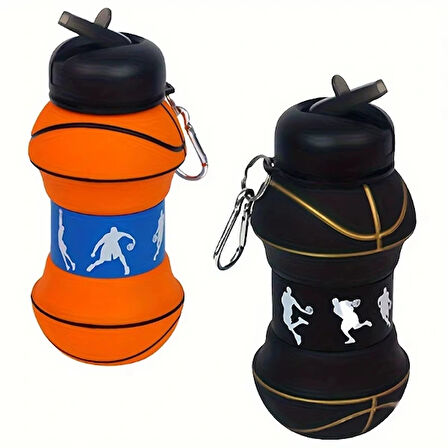 Leyloş Basketbol Topu Tasarımlı Akordiyon Su Şişesi
