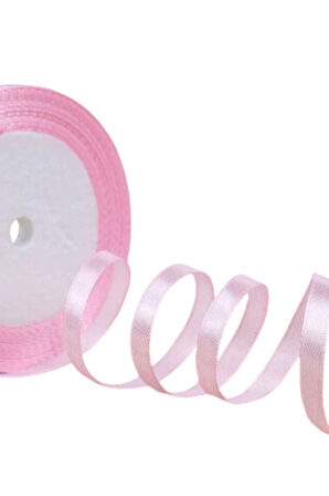 Saten Kurdele 1 Cm 10 Metre Açık Pembe