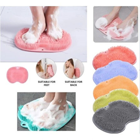 Leyloş Vantuzlu Banyo Sırt Fırçası Ve Masaj Matı