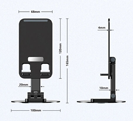 Leyloş Katlanabilir Telefon Tablet Tutucu Stand