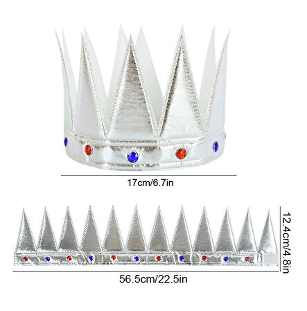 Leyloş Yumuşak Gümüş Kral Tacı 55 Cm