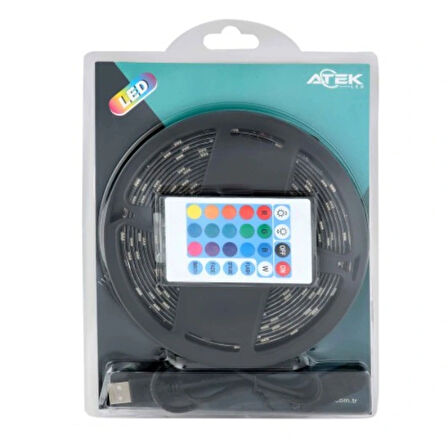 Leyloş Rgb Şerit 30 Led Kumandalı Usb Bağlantılı