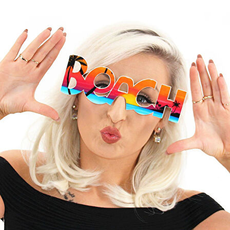 Leyloş Beach Yazılı Parti Gözlüğü
