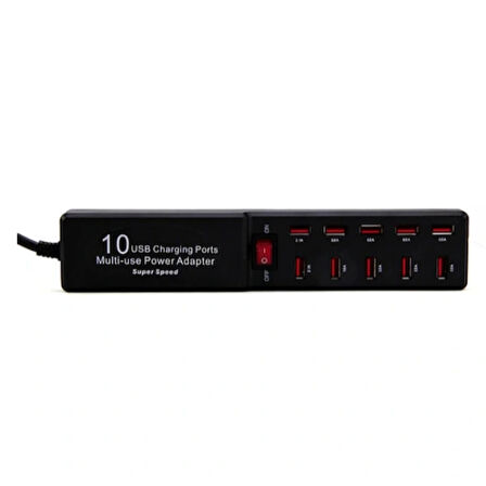 Leyloş 10 Portlu Usb Şarj Adaptörü
