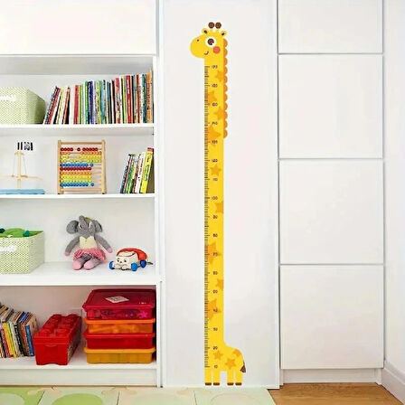 Leyloş Sevimli Sarı Zürafa Boy Ölçüsü Sticker