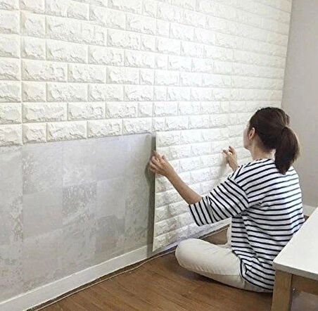 Leyloş 3d Tuğla Desenli Kendinden Yapışkanlı Duvar Paneli 58x38 Cm