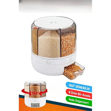 Leyloş 360° Dönebilir 10 Litre Gıda Organizeri