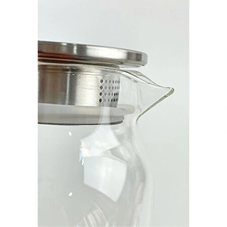 Leyloş 1500 Ml Borosilikat Cam Su Sürahisi - Metal Kapaklı Ve Isıya Dayanıklı
