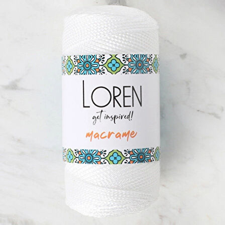 Loren Macrame Beyaz El Örgü İpi - Rm 002 - 34324