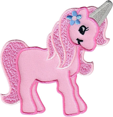 Aplike Ütü İle Yapışan Unicorn Pembe Arma 4x4 Cm
