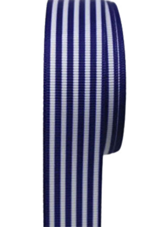 Tafta Çizgi Desen Kurdele 25 Mm Lacivert 1 Metre