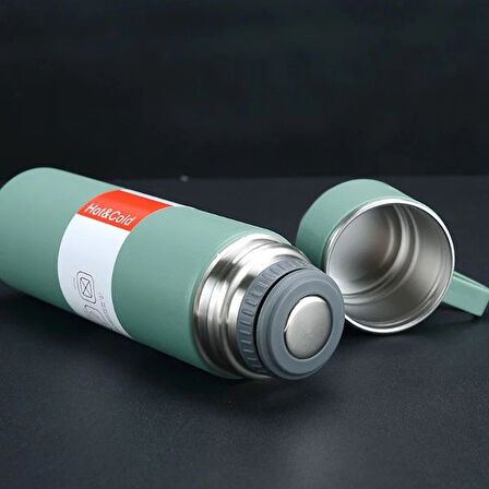 Leyloş Paslanmaz Çelik Bardaklı Termos Seti 500 Ml