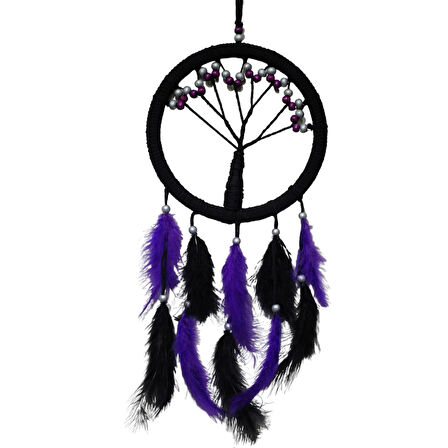 Leyloş Mor İncili Hayat Ağacı Dream Catcher