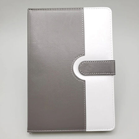 Leyloş Tarihsiz Ajanda Defter Beyaz Gri Renk