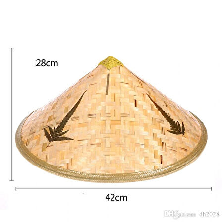 Leyloş Naturel Renk Cambodia Kamboçyalı Vietnam Şapkası Pvc Hasır