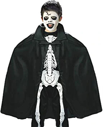 Leyloş Siyah Renk Yakalı Halloween Pelerini 90 Cm