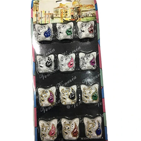 Leyloş Kedi Mask Magnet Seti 12 Adet