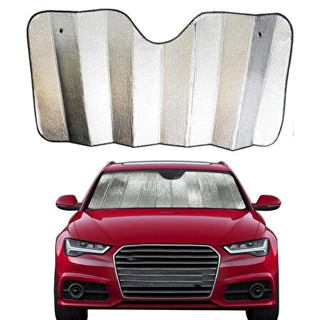Buffer® 120*55 Cm Ambalajlı Vantuzlu Araç İçi Ön Cam Perdesi Katlanabilir Güneşlik