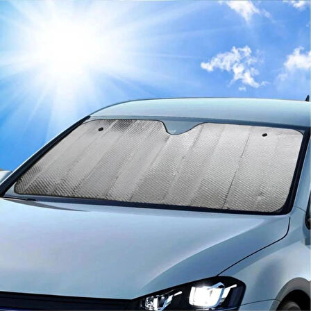 Buffer® 120*55 Cm Ambalajlı Vantuzlu Araç İçi Ön Cam Perdesi Katlanabilir Güneşlik