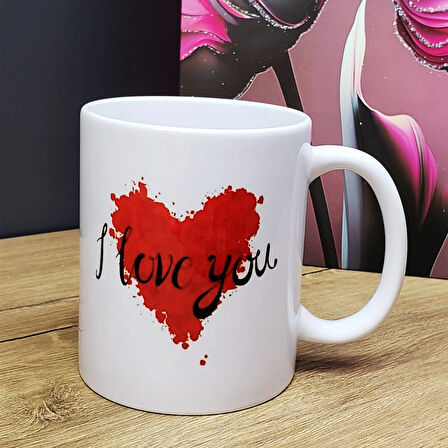 Leyloş I Love You Tasarımlı Kupa Bardak