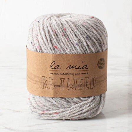 La Mia Re-tweed Açık Gri Melanj El Örgü İpi - L150 - 34403