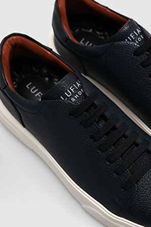 Lufian Tommy Lacivert Erkek Deri Sneaker
