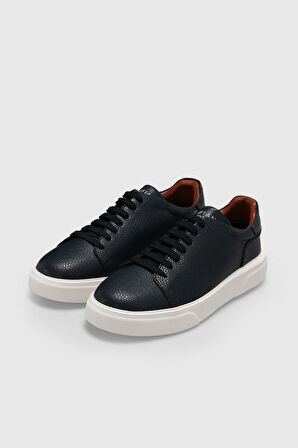 Lufian Tommy Lacivert Erkek Deri Sneaker