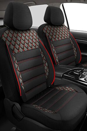 NiCe Shop Dacia Logan Uyumlu Koltuk Kılıfı Crystal Sarisi - Kırmızı