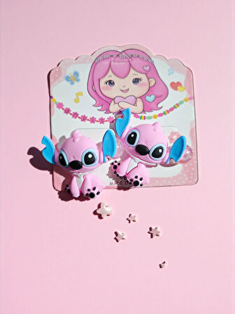 2'li Set Stitch Figürlü Toka - Pembe