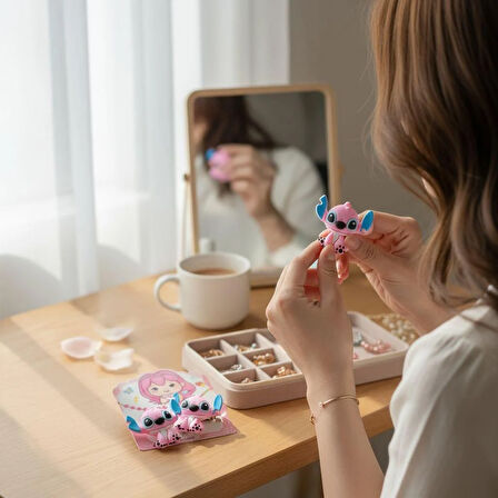 2'li Set Stitch Figürlü Toka - Pembe