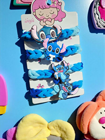 4'lü Set Stitch Figürlü Toka - Mavi