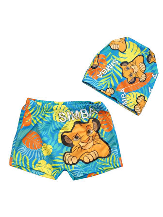 Simba Desen Erkek Çocuk Şort ve Bone Mayo Takımı - Çok Renkli