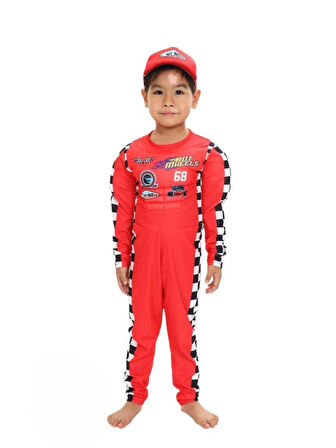 Formula 1 - Yarışçı Kaslı Çocuk Kostümü