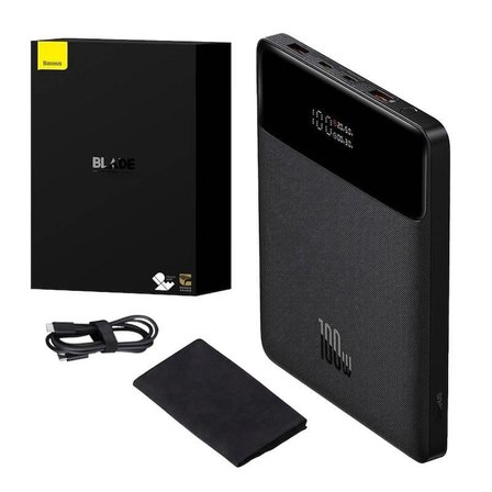 Baseus Blade 100W 20.000 mAh PD Dijital Ekranlı Hızlı Sarj Powerbank Siyah