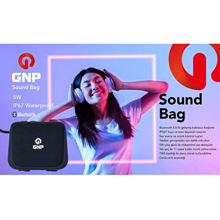 GNP Sound Bag Bluetooth Hoparlör Siyah (Genpa Garantili)