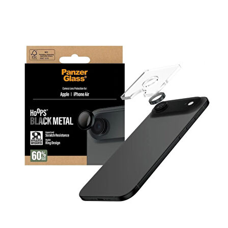 Panzerglass Apple iPhone 17 Air Siyah Kamera Lens Koruyucu (Hizalama Aparatlı)
