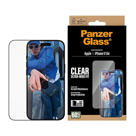 PanzerGlass iPhone 17 Air UWF Şeffaf Cam Ekran Koruyucu (Hizalama Aparatlı)
